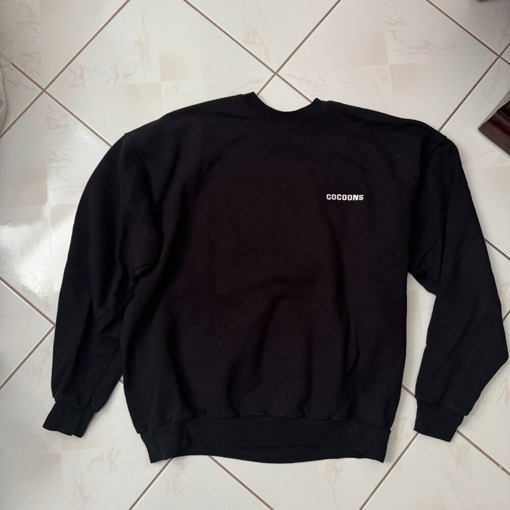 Plain black sweater 100% cotton in black size M